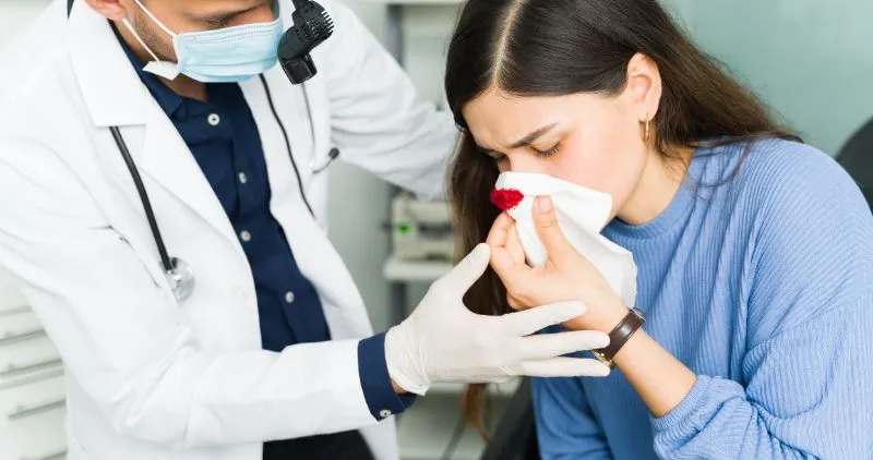What is the reason for blood from the nose